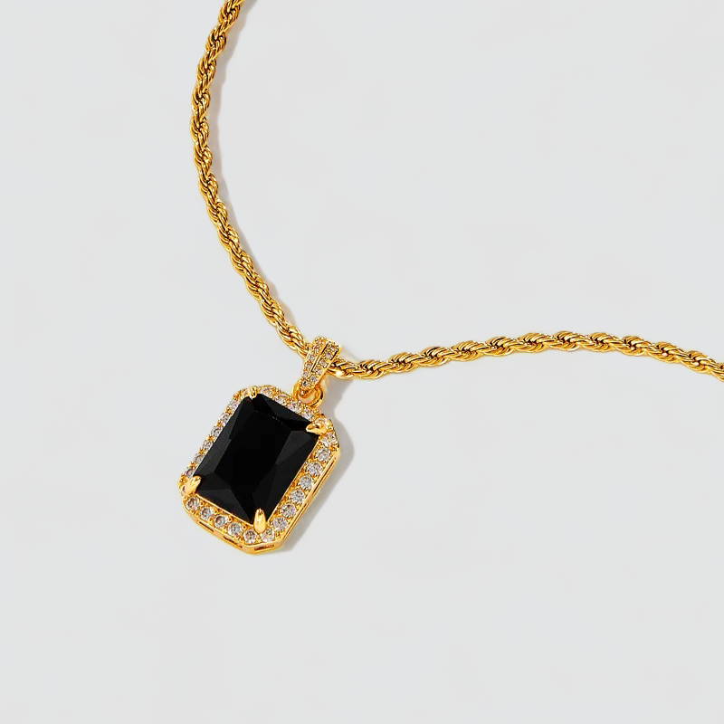 BLACK & STONEY NECKLACE