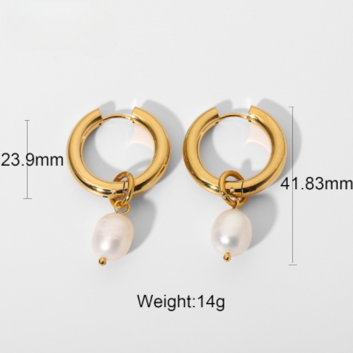 PEARL HOOPS EARRINGS