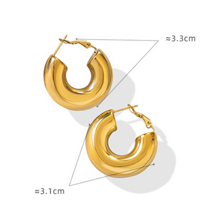 U CHUNKY HOOPS EARRINGS