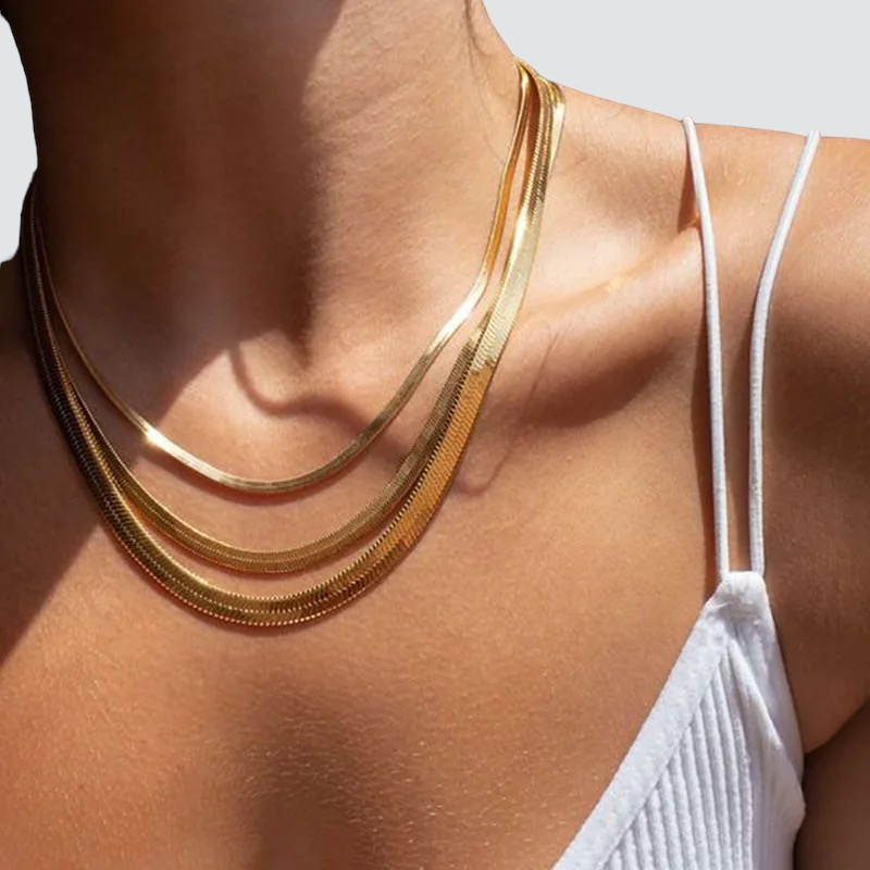 HERRINGBONE SNAKE CHAIN NECKLACE