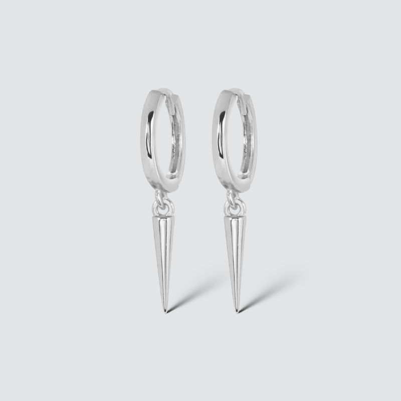 SPIKEY SMOOTH HOOPS EARRINGS