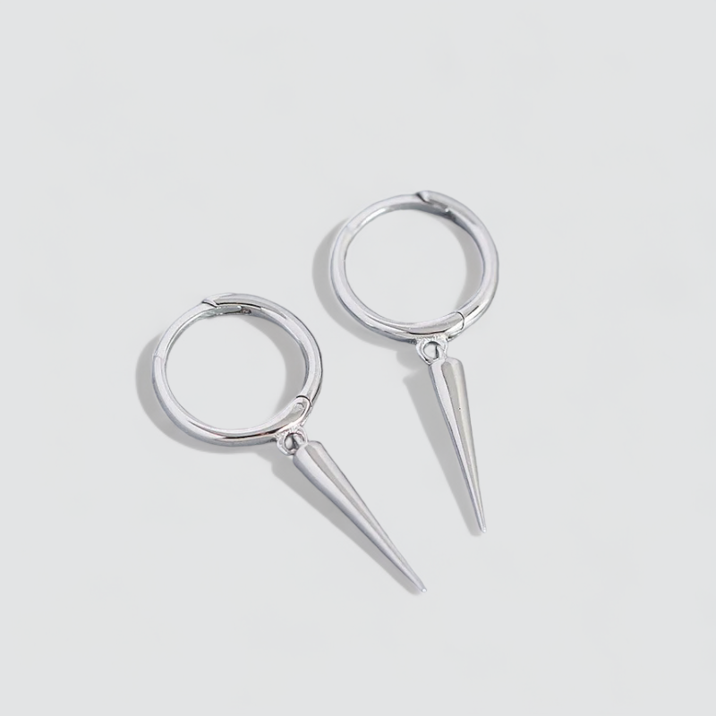 SPIKEY SMOOTH HOOPS EARRINGS