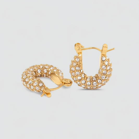 U STONY HOOPS EARRINGS