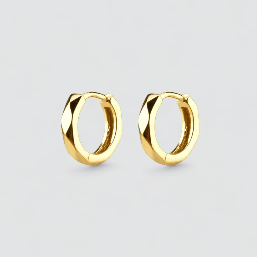 ROUNDY ROUGH CUT HOOPS EARRINGS