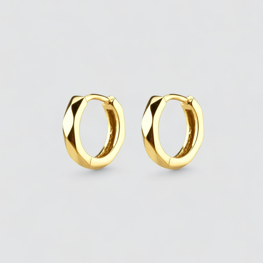 ROUNDY ROUGH CUT HOOPS EARRINGS