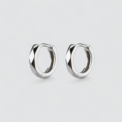 ROUNDY ROUGH CUT HOOPS EARRINGS